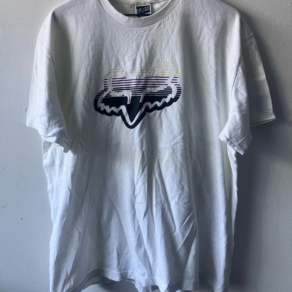 Fox White and Purple Graphic Tee